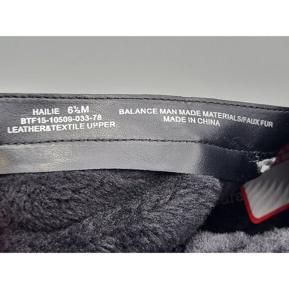 New Baretraps Black Hailie Faux Fur Lined Buckle Zip Moto Ankle Boots 6.5 - Picture 10 of 10